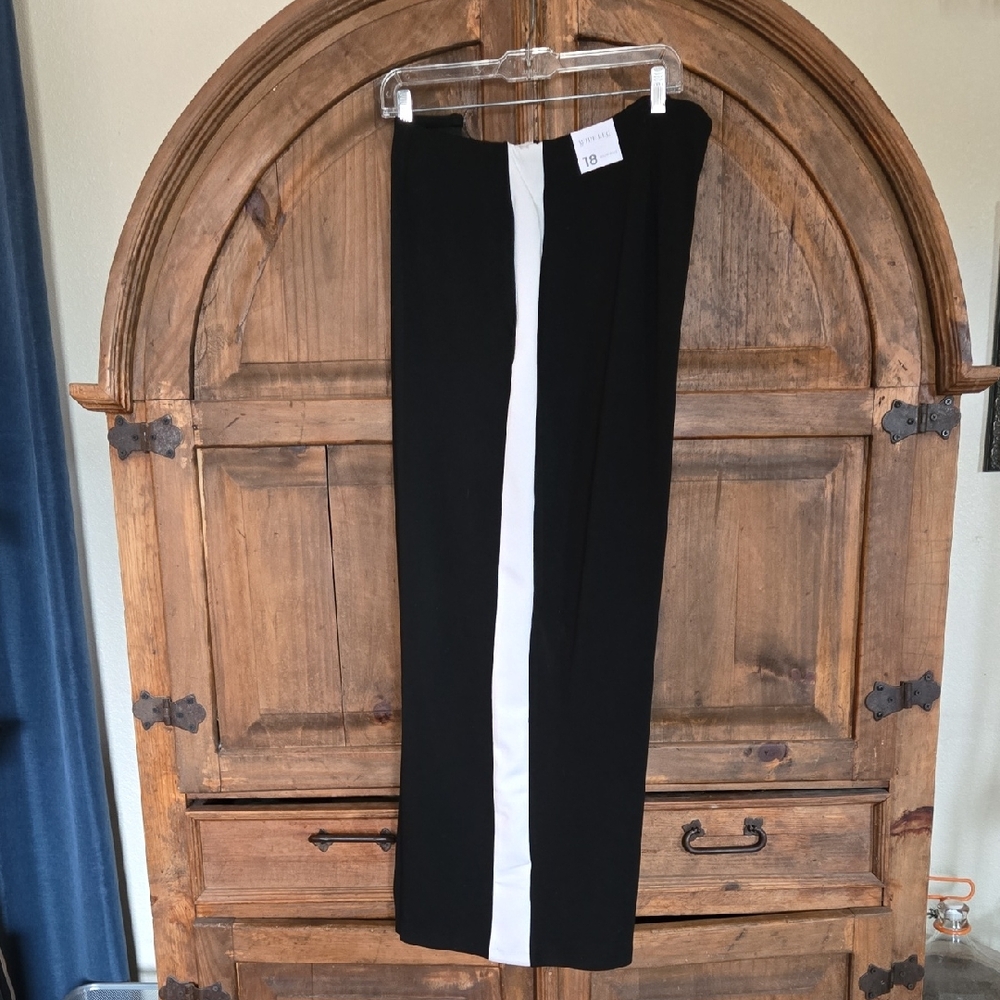 Lane Bryant Black and White Wide Leg Pants